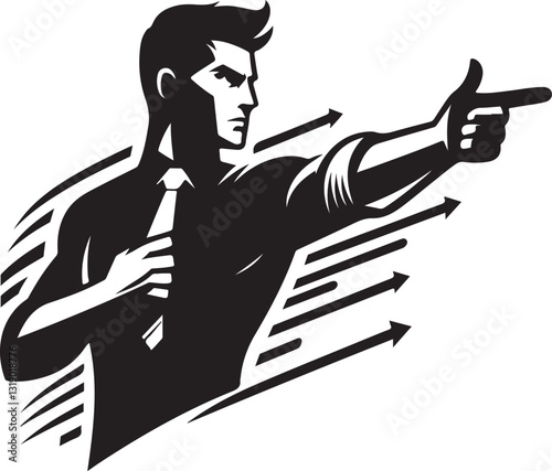 Pointing out vector illustration