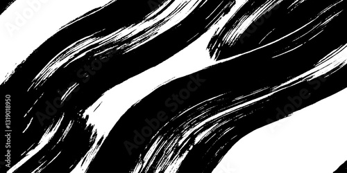 Dynamic Black and White Brush Stroke Pattern