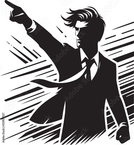 Pointing out vector illustration