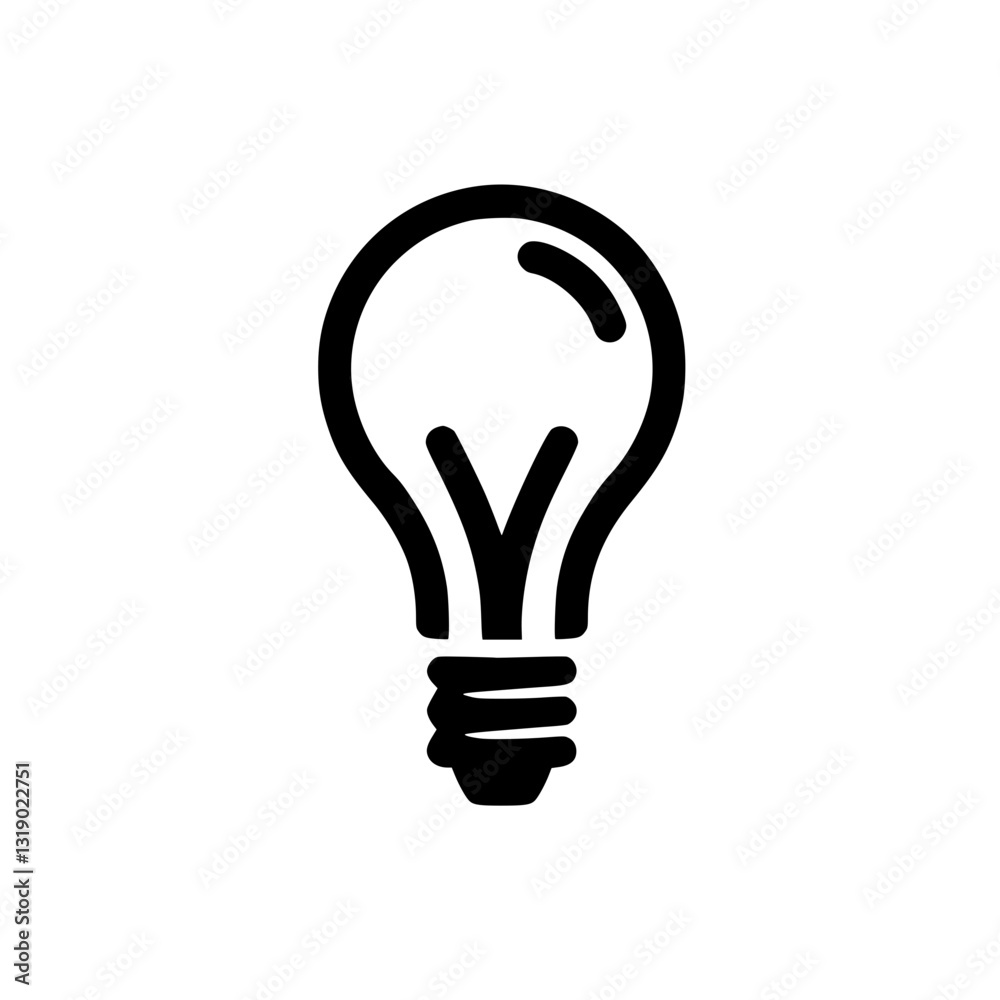 An isolated lightbulb icon presented in a minimalist style Symbolizes ideas innovation energy and illumination against a stark backdrop An isolated lightbulb icon presented in a minimalist style Symbolizes ideas innovation energy and illumination against a stark backdrop