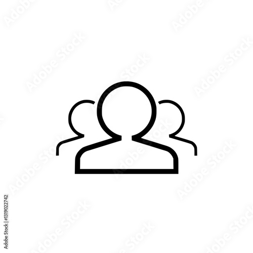 Group Icon: simple representation of three people ideal for teams community or social gatherings conveying connection and collaboration