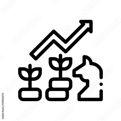 financial growth strategy line icon