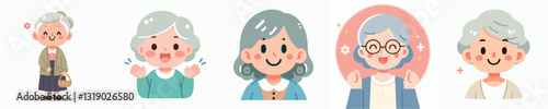 Happy grandmother vector image
