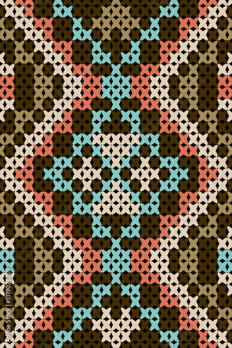 Intricate cross-stitch patterns merging delicate craftsmanship with modern flair. These designs add a handcrafted elegance to clothing, bags, and home decor, making each piece stand out.