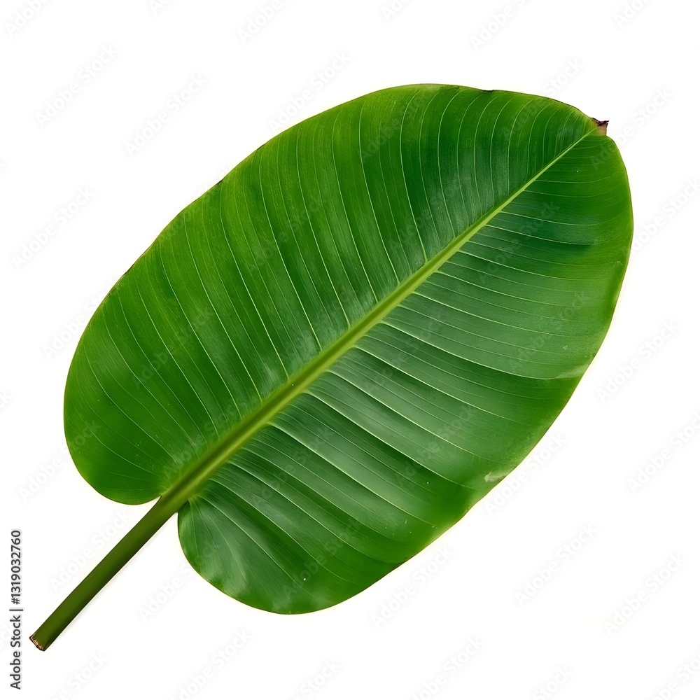 Fototapeta premium green banana leaf isolated on white background