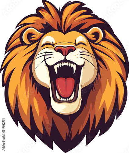 Wallpaper Mural Fierce lion head showcasing strength and majesty cartoon isolated on transparent background. Vector illustration. Torontodigital.ca