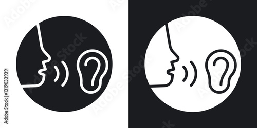 Whisper icons in solid black and white collection