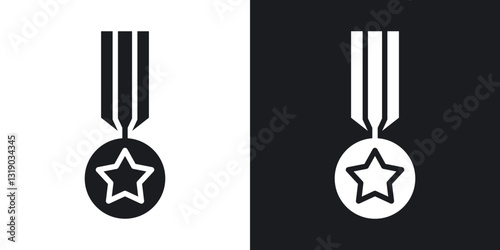Veteran icons in solid black and white collection