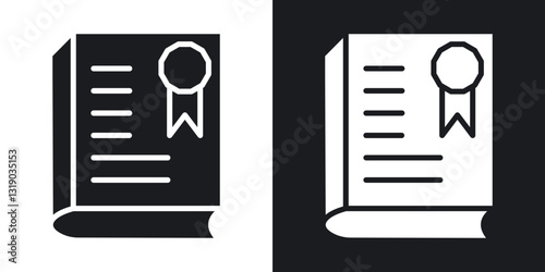 Thesis icons in solid black and white collection