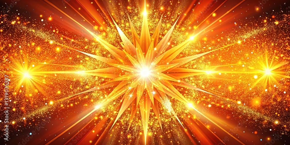 Explosive Glitter Orange Burst - Abstract Art Explosive Glitter Orange Burst - Abstract Art