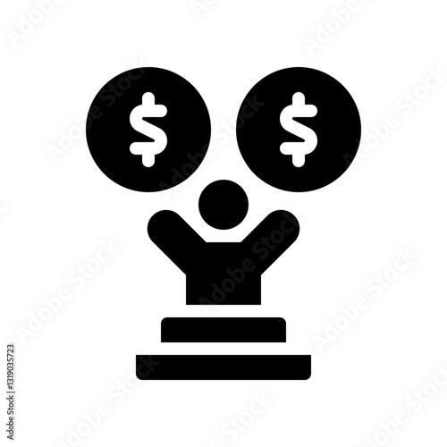 financial independence glyph icon