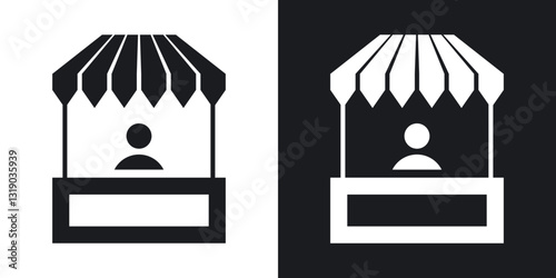 Stall icons in solid black and white collection