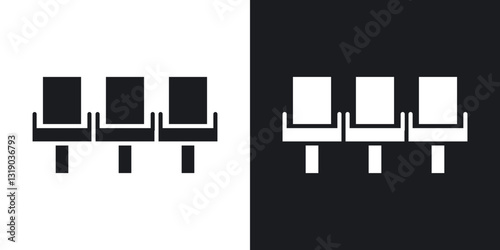 Seats icons in solid black and white collection