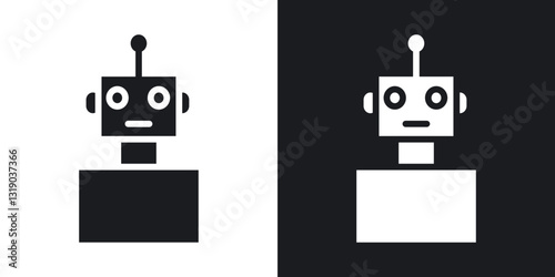 Robo icons in solid black and white collection