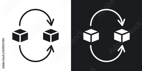 Replacement icons in solid black and white collection