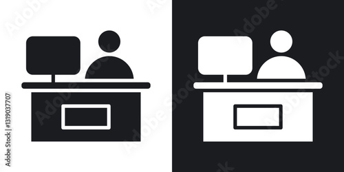 Reception icons in solid black and white collection