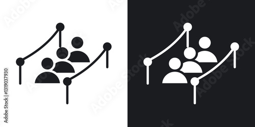 Queue icons in solid black and white collection