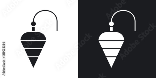 Plumb bob icons in solid black and white collection
