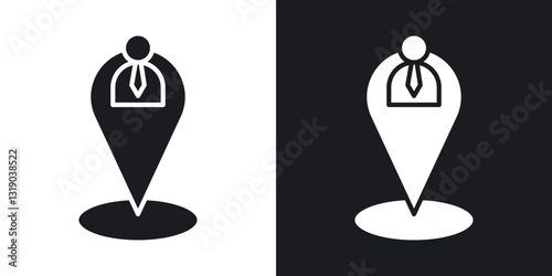 Placement icons in solid black and white collection