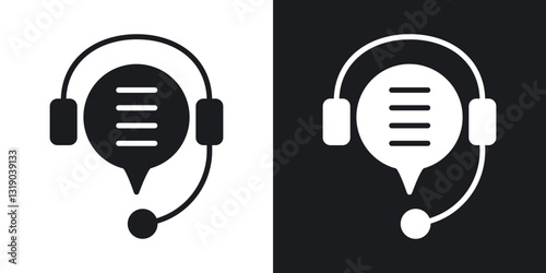 Online support icons in solid black and white collection