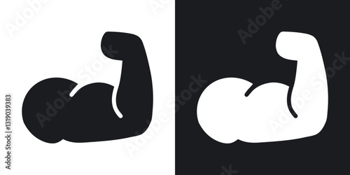 Muscle icons in solid black and white collection