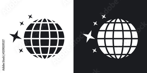 Mirror ball icons in solid black and white collection