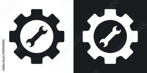Maintainance icons in solid black and white collection