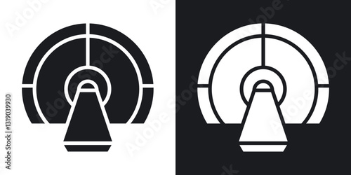 MRI scanner icons in solid black and white collection