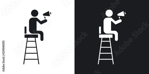 Lifeguard icons in solid black and white collection