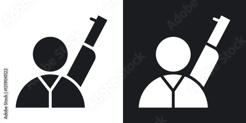 Hunter icons in solid black and white collection