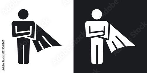 Hero icons in solid black and white collection