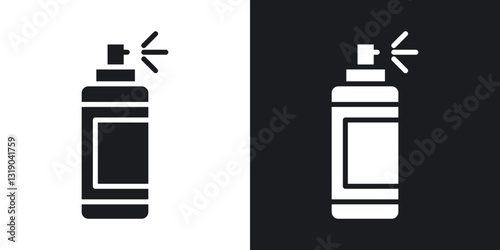 Hair spray icons in solid black and white collection