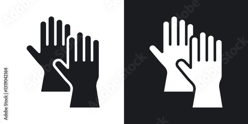 Gloves icons in solid black and white collection