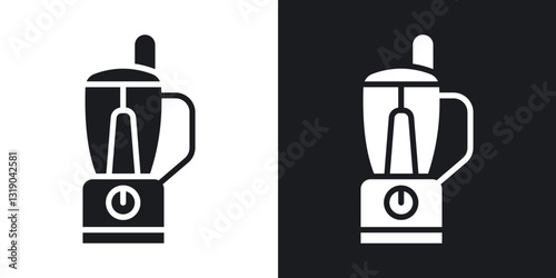 Food processor icons in solid black and white collection