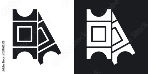Eticket icons in solid black and white collection