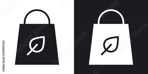 ECO bag icons in solid black and white collection