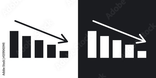 Decrease icons in solid black and white collection