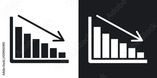 Decrease icons in solid black and white collection