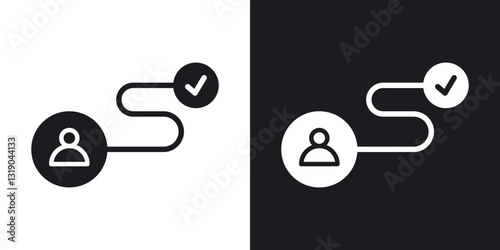 Customer journey icons in solid black and white collection