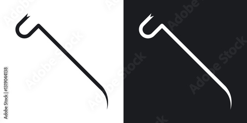 Crowbar icons in solid black and white collection