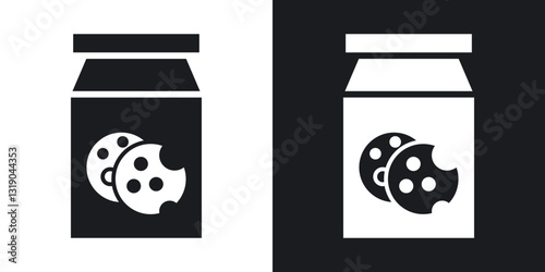 Cookies jar icons in solid black and white collection