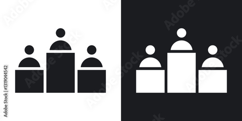 Competitors icons in solid black and white collection