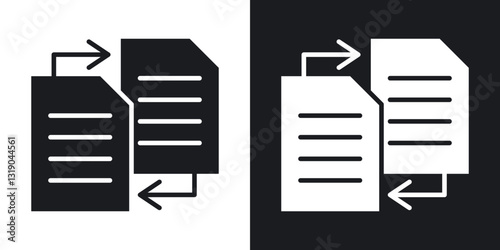 Compare icons in solid black and white collection