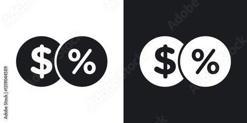 Commission icons in solid black and white collection
