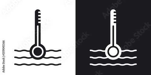 Car temperature icons in solid black and white collection