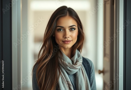 Free Download Female portrait in doorway - GFXLoad