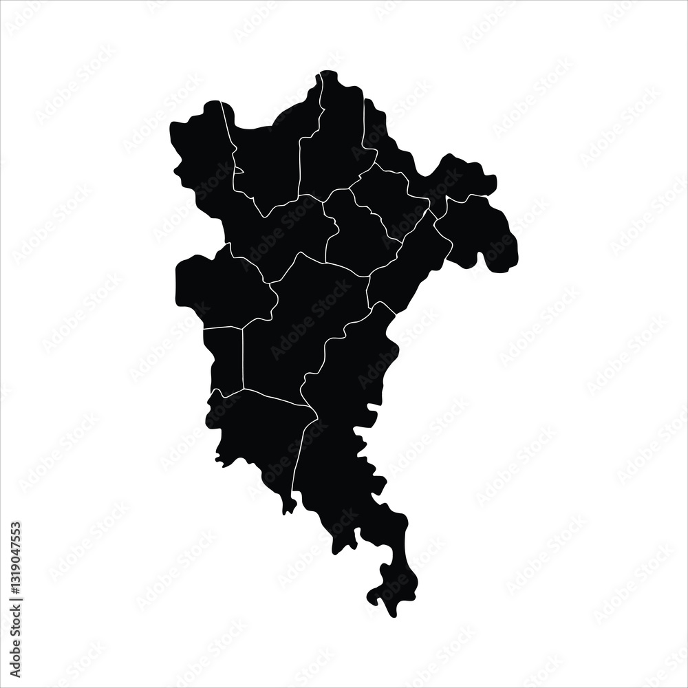 Geographic Territory Outline. Regional Political Map Vector for Travel and Navigation. Geographic Territory Outline. Regional Political Map Vector for Travel and Navigation.