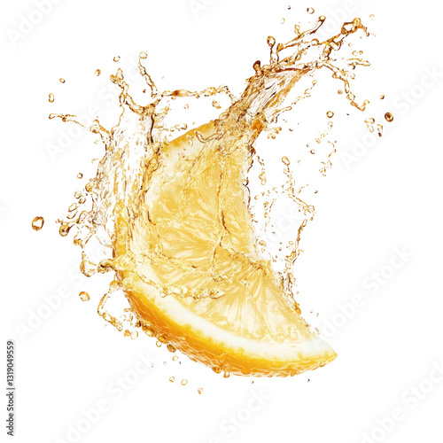 lemon splashing into water
