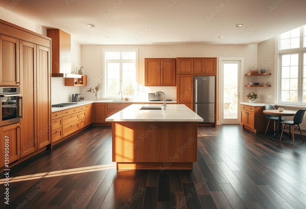 Obraz premium Cozy kitchen interior with warm atmosphere