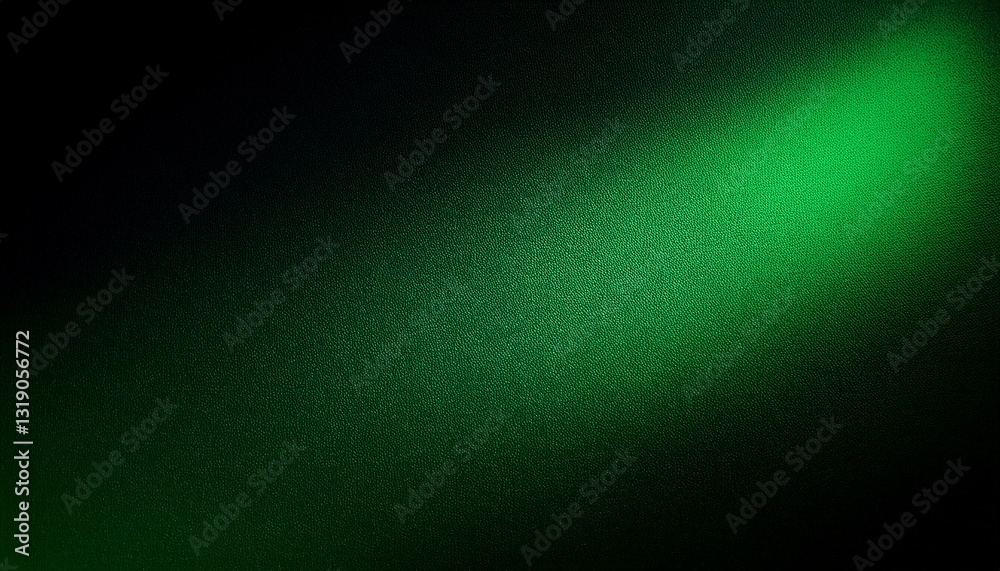 Obraz premium Glowing green light patten black background grainy gradient noise texture poster banner back.